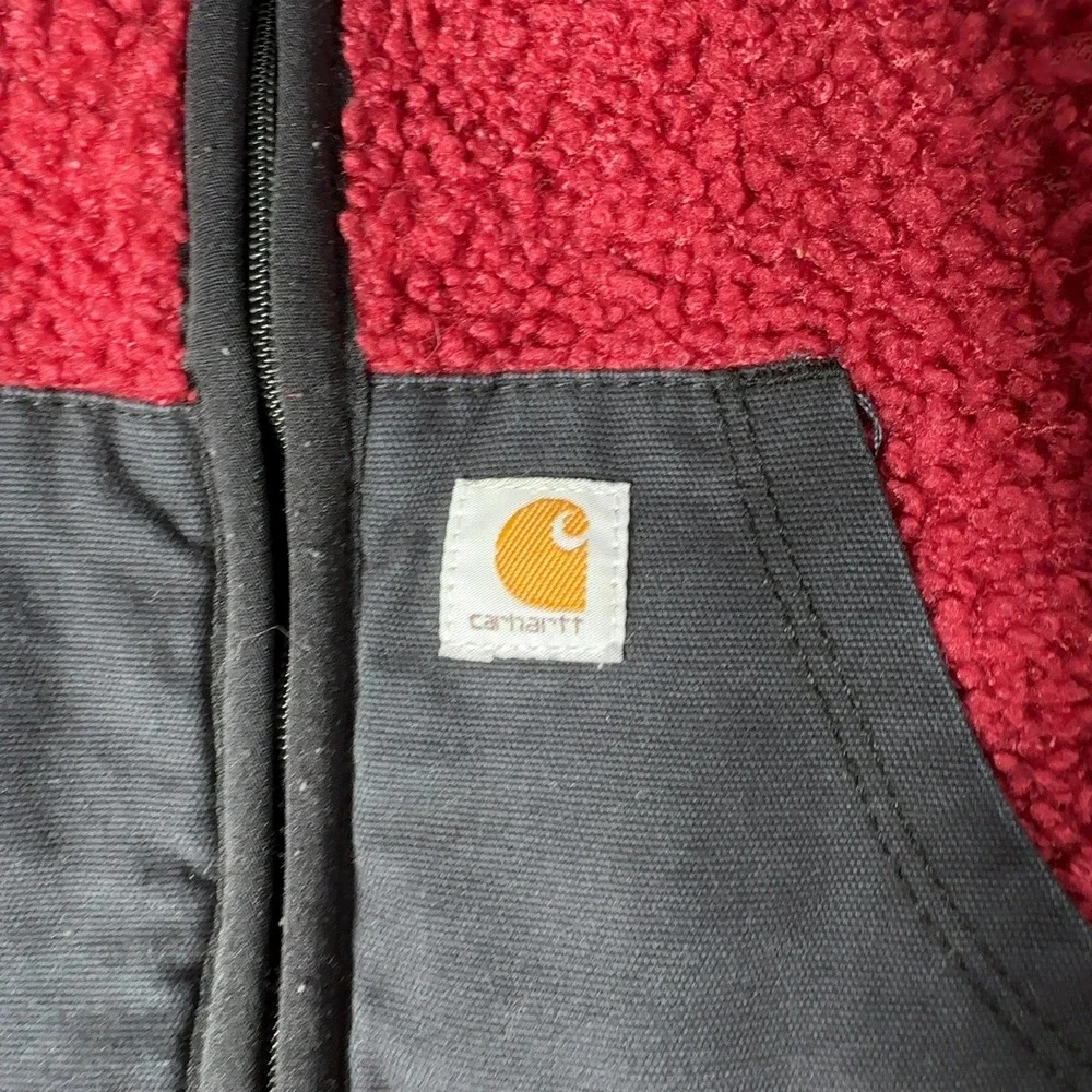 Carhartt Sherpa Fleece Bunting Jumpsuit Baby‎ 6M Red Hooded Romper